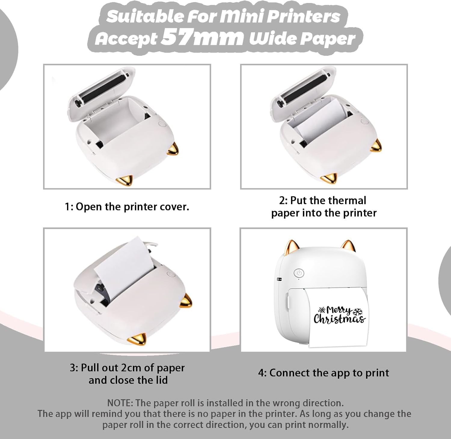 10 Rolls Mini Thermal Printer Sticker Paper for Pocket Printer BPA/BPS Free |…