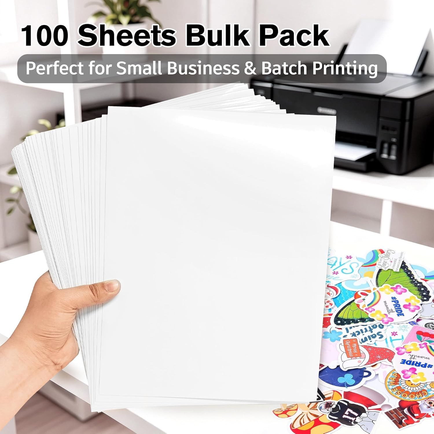 200 Sheets Glossy Printable Vinyl Sticker Paper for Inkjet & Cricut