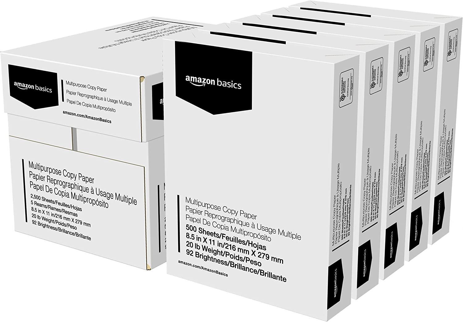 Copier Printer Paper 8.5 x 11 White 20lb Multipurpose Copy 92 Bright White