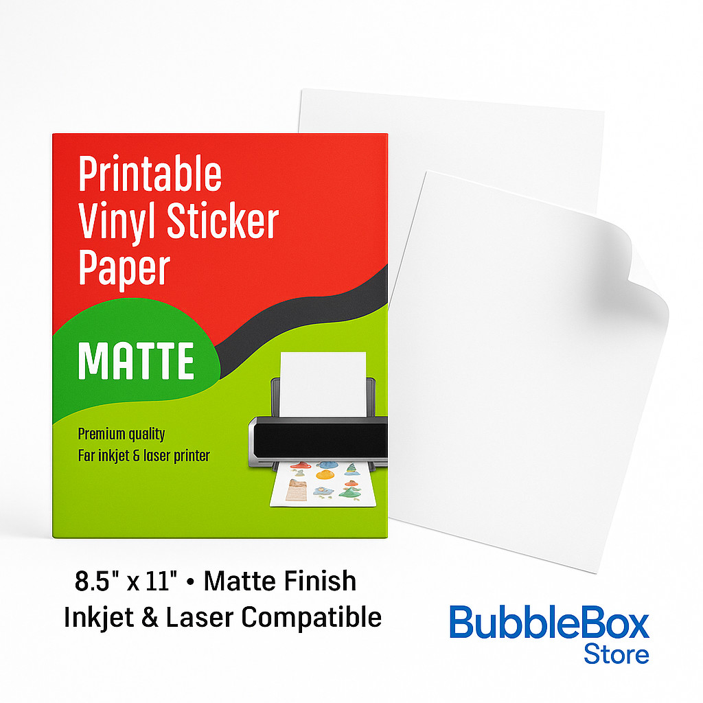 Matte Printable Vinyl Sticker Paper 8.5×11 Waterproof Inkjet Laser Cricut 1000