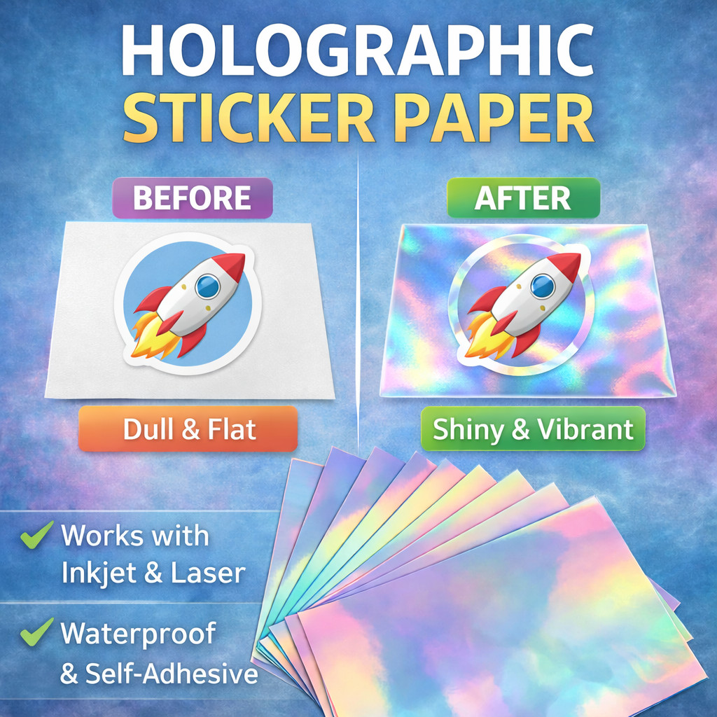 DIY Holographic Sticker Paper – Inkjet Printable, Waterproof Vinyl Letter Labels