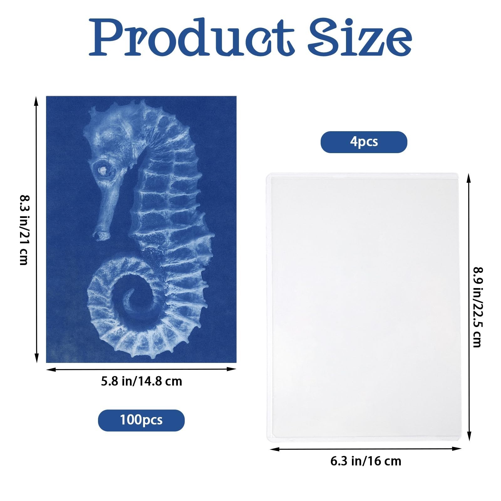 Cyanotype Sun Print Paper Kit – 100 Sheets A5 Solar Activated Art Supplies
