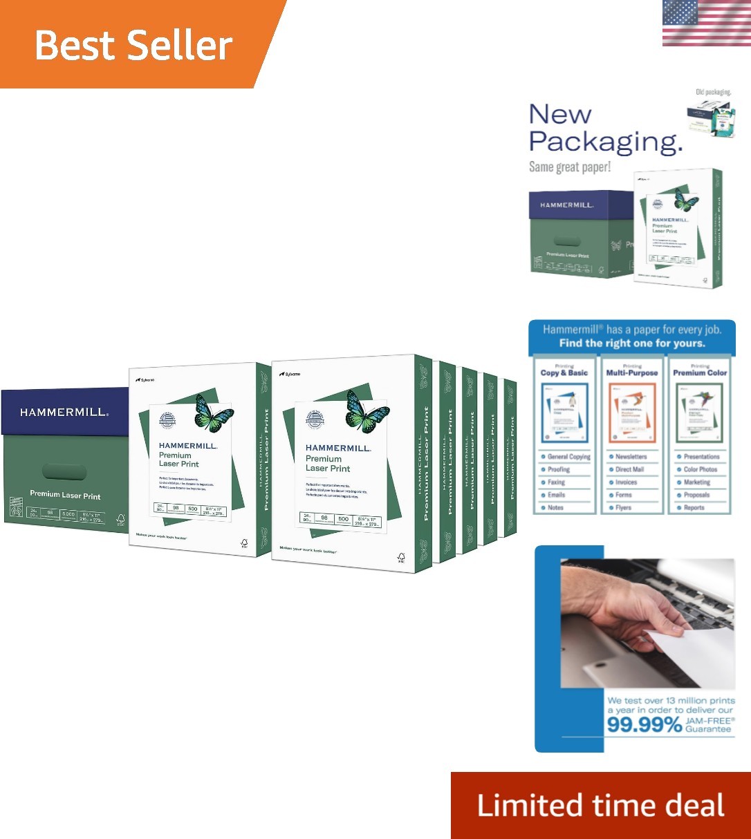 Sustainable 24 lb Printer Paper – 8.5×11, 5000 Sheets, Perfect for Color Prints
