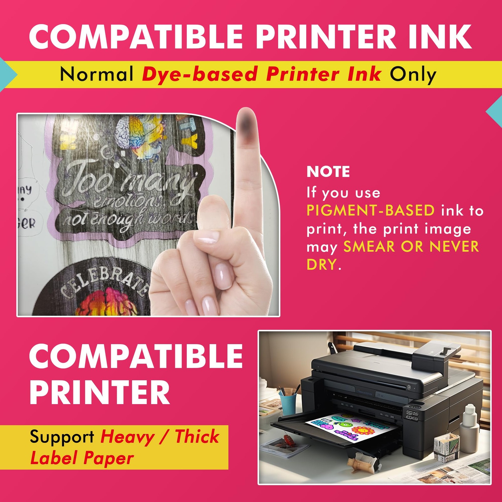 Koala Printable Vinyl Sticker for Inkjet and Laser Printers, 25 Sheets Glossy…