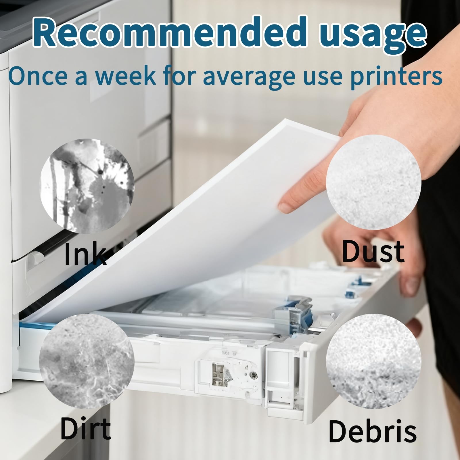 Printer Cleaning Sheets 15-Pack【Removes Ink, Dust, Dirt & Debris】8.5 x 11 Inc…