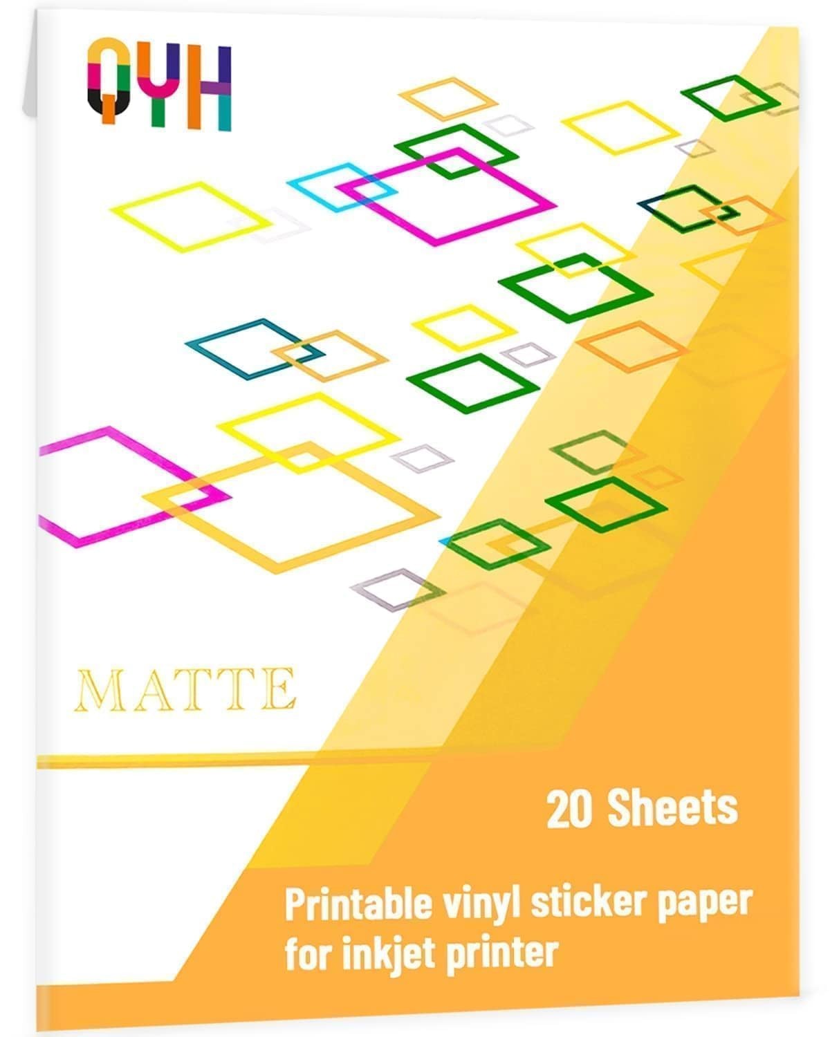 Matte Printable Vinyl Sticker Paper, 20 Sheets White Waterproof Decal