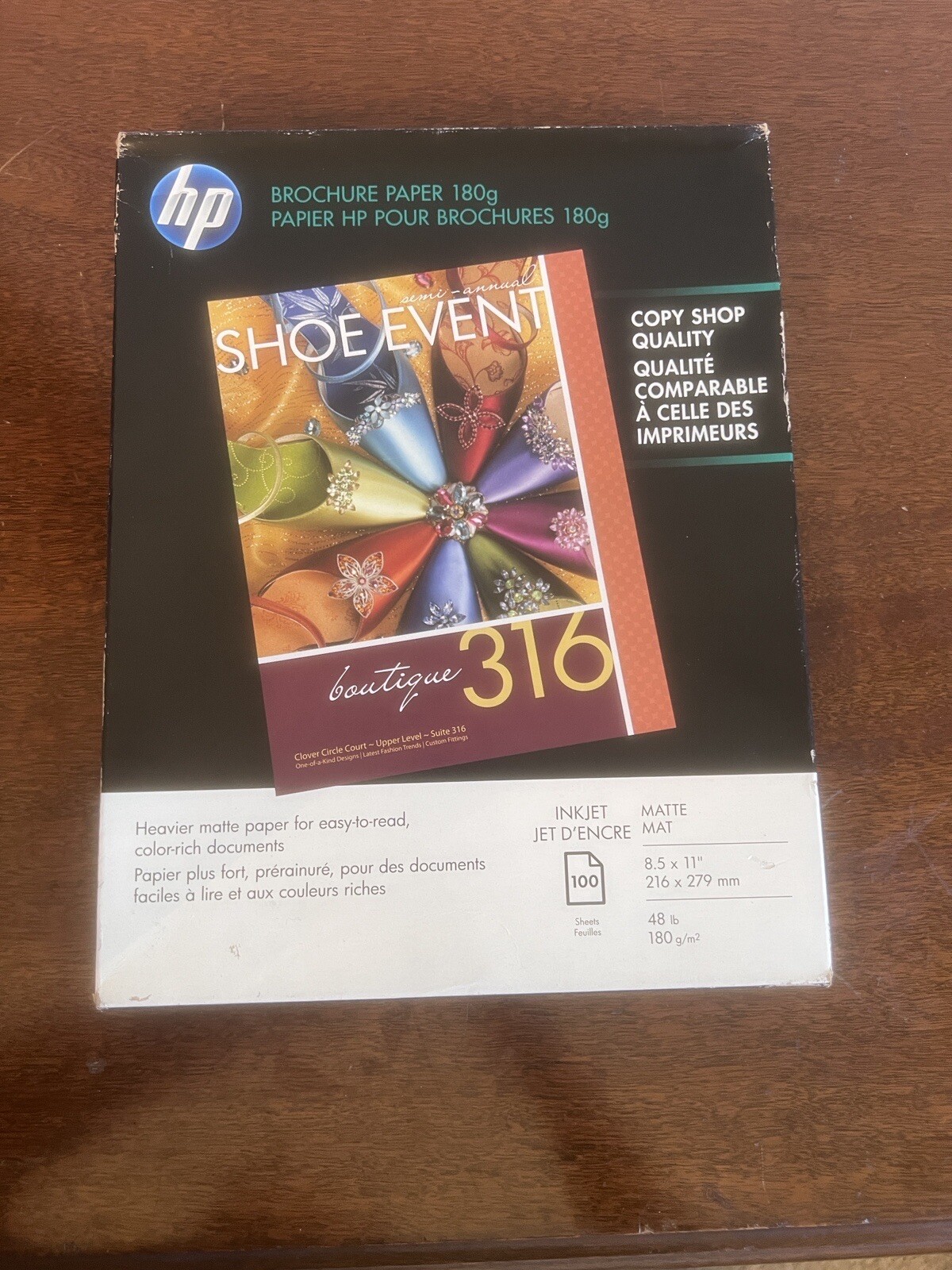 HP Inkjet Tri-Fold Brochure Paper Matte Finish 8.5″ x 11″ 100pcs New, Sealed