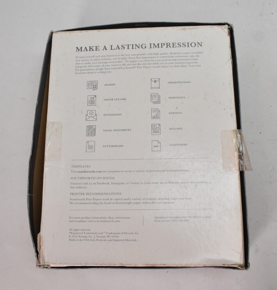 Southworth Parchment Specilaty Paper 24lb 8.5″ x 11″ Ivory 500 Pack 60078296