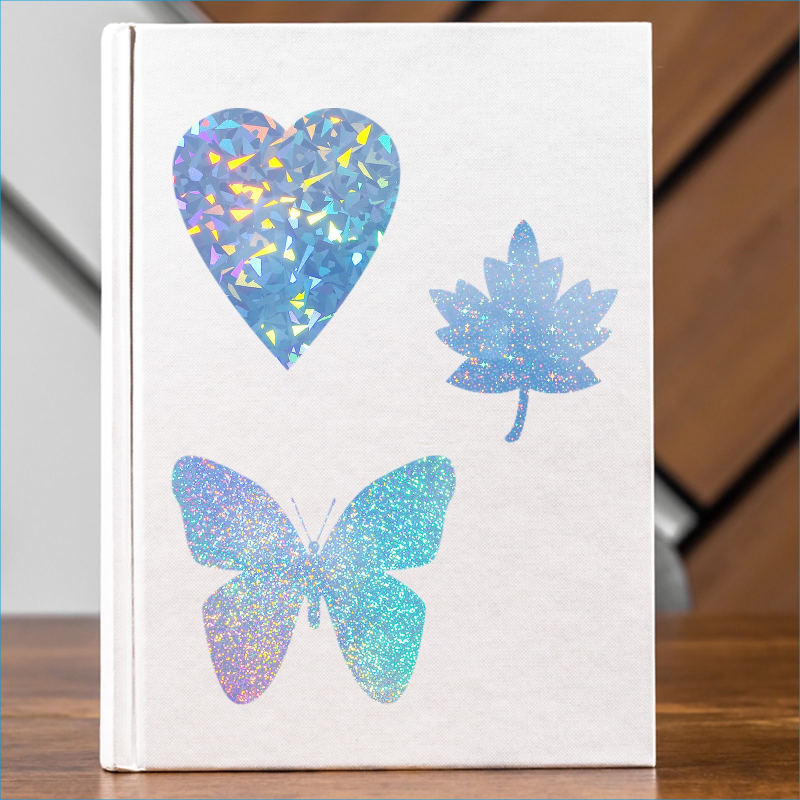 12×8 Inch 12 Sheet Sesame Pattern Printable Holographic Adhesive Paper