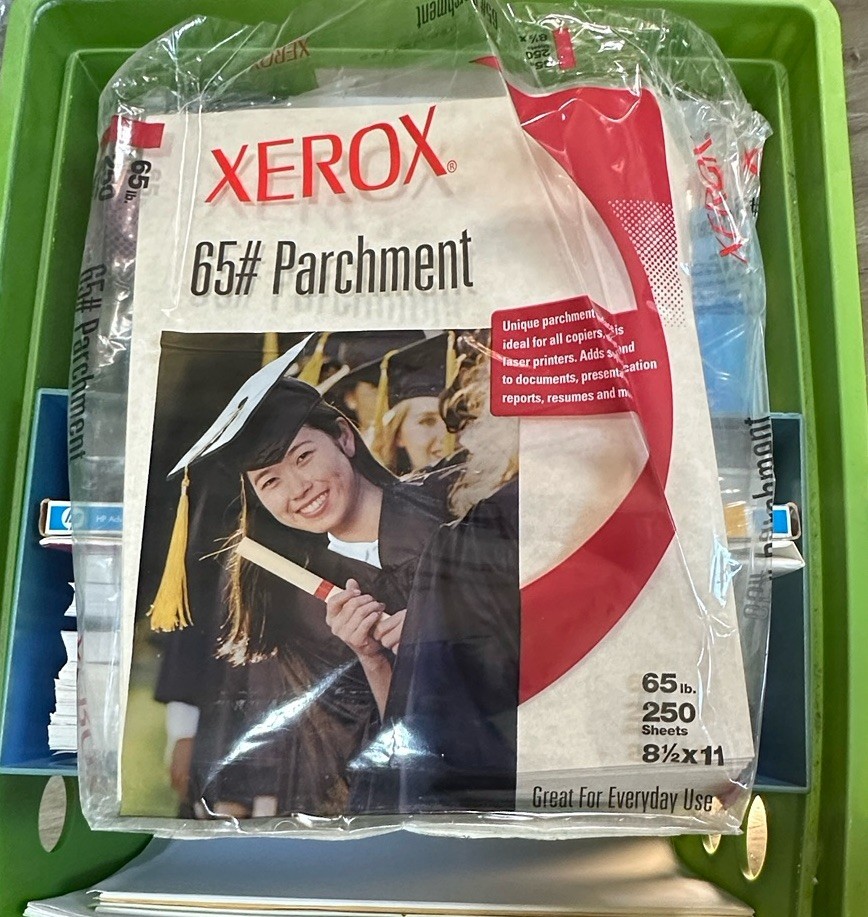 Xerox 65# Parchment Printer Paper Natural 100+ Sheets 8 1/2″ × 11″ OPEN PACKAGE