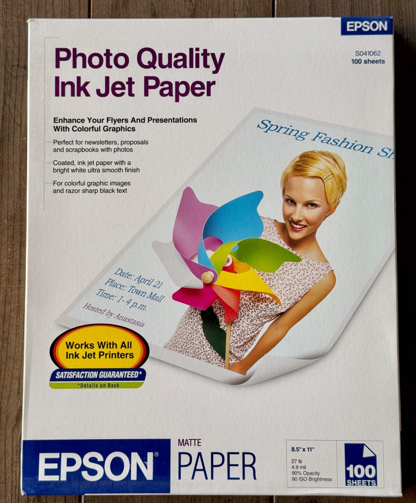 Epson Photo Quality Inkjet Paper, Matte 8-1/2″x11″ 100 Sheets