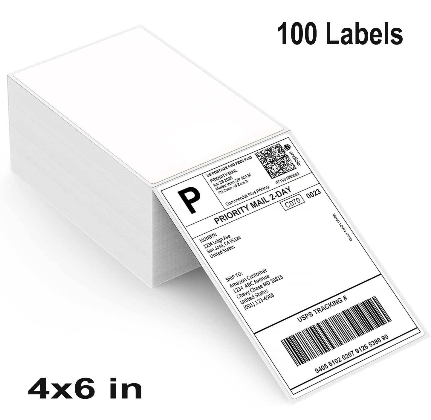 Direct Thermal 4×6 2×2 3×3 Label Shipping Label Self Adhesive For USPS UPS