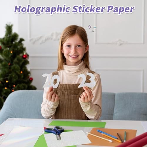 36 Sheets Holographic Sticker 11.7 x 8.3 Inches Star/36 Sheets