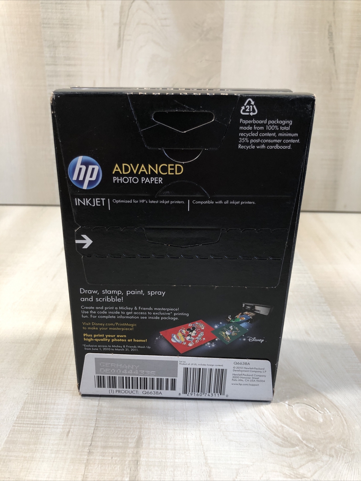 2 – HP Advanced Photo Paper 4×6 Glossy 100 ct. Copy Paper Inkjet Pictures NEW