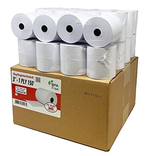 (32 Rolls) 3″ x 150′ 1 Ply Bond (Non –Thermal Kitchen Printer Paper) POS