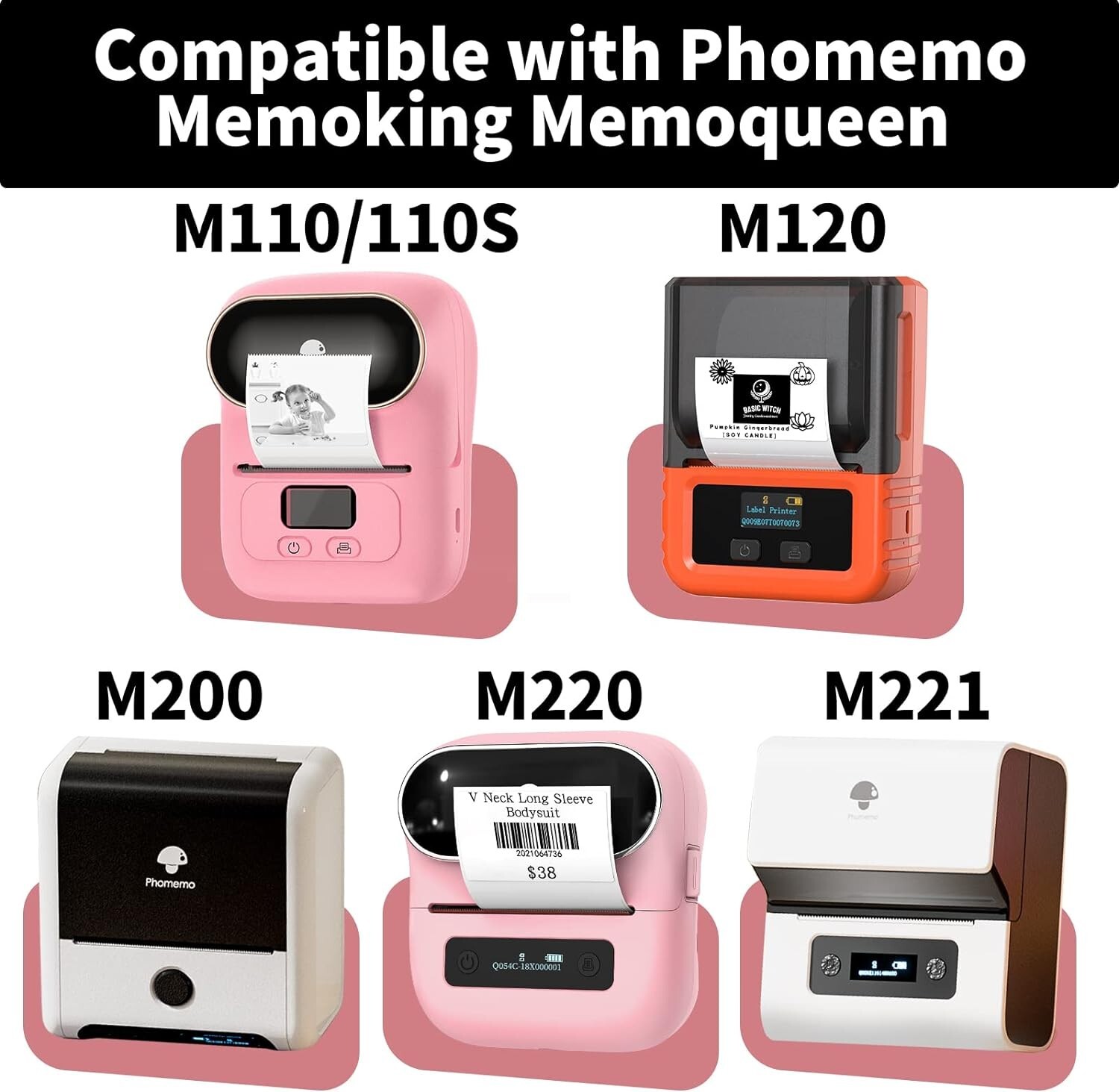 3Rolls Round Self-Adhesive Thermal Printer Label 50*50mm for Phomemo M110/M220
