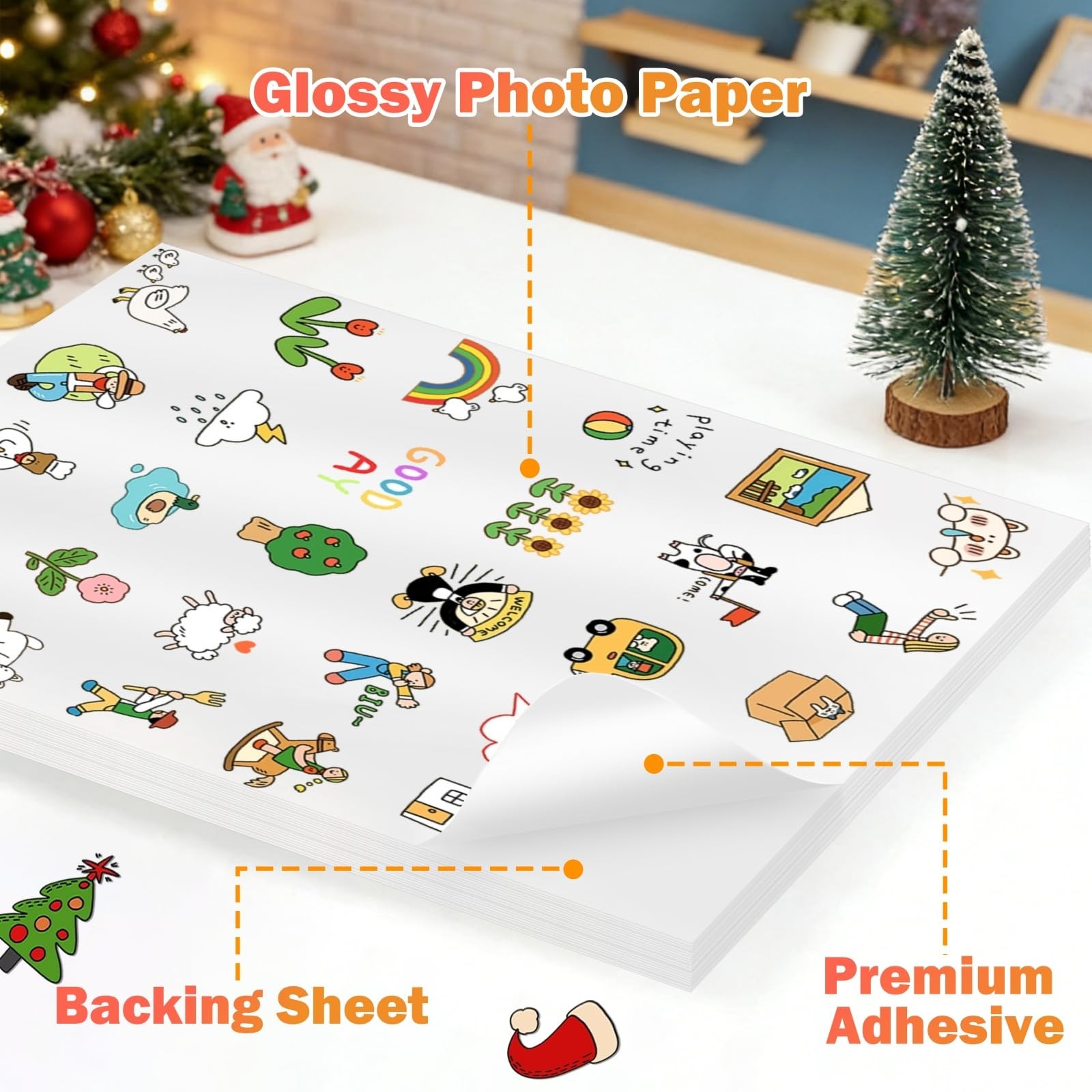 30 Sheets Premium Printable Vinyl Sticker, Vinyl Glossy White Waterproof Stic…