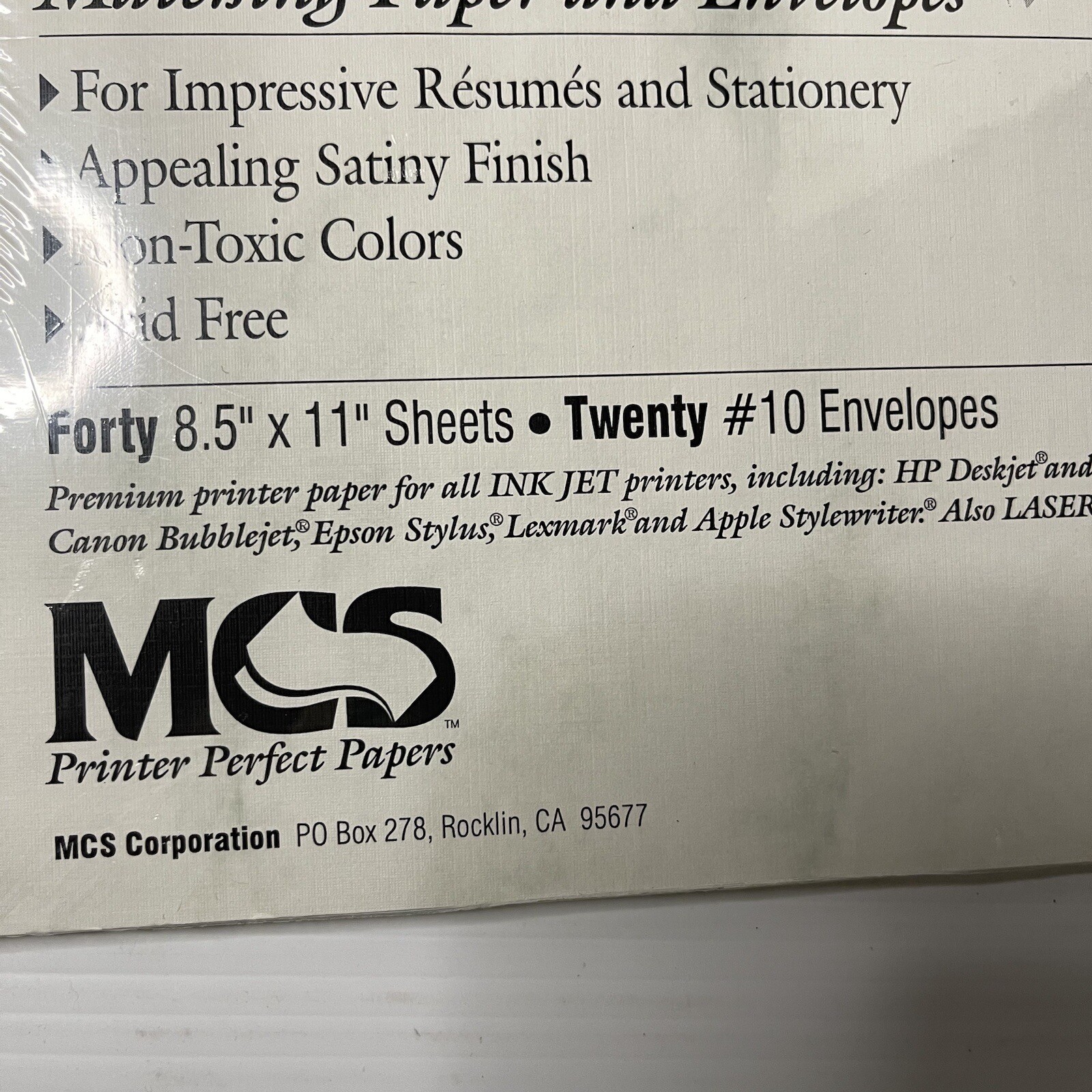 MSC Marble Green Paper 8 1/2 x 11 Laser and Ink Jet Resume 40/12 Paper/Env