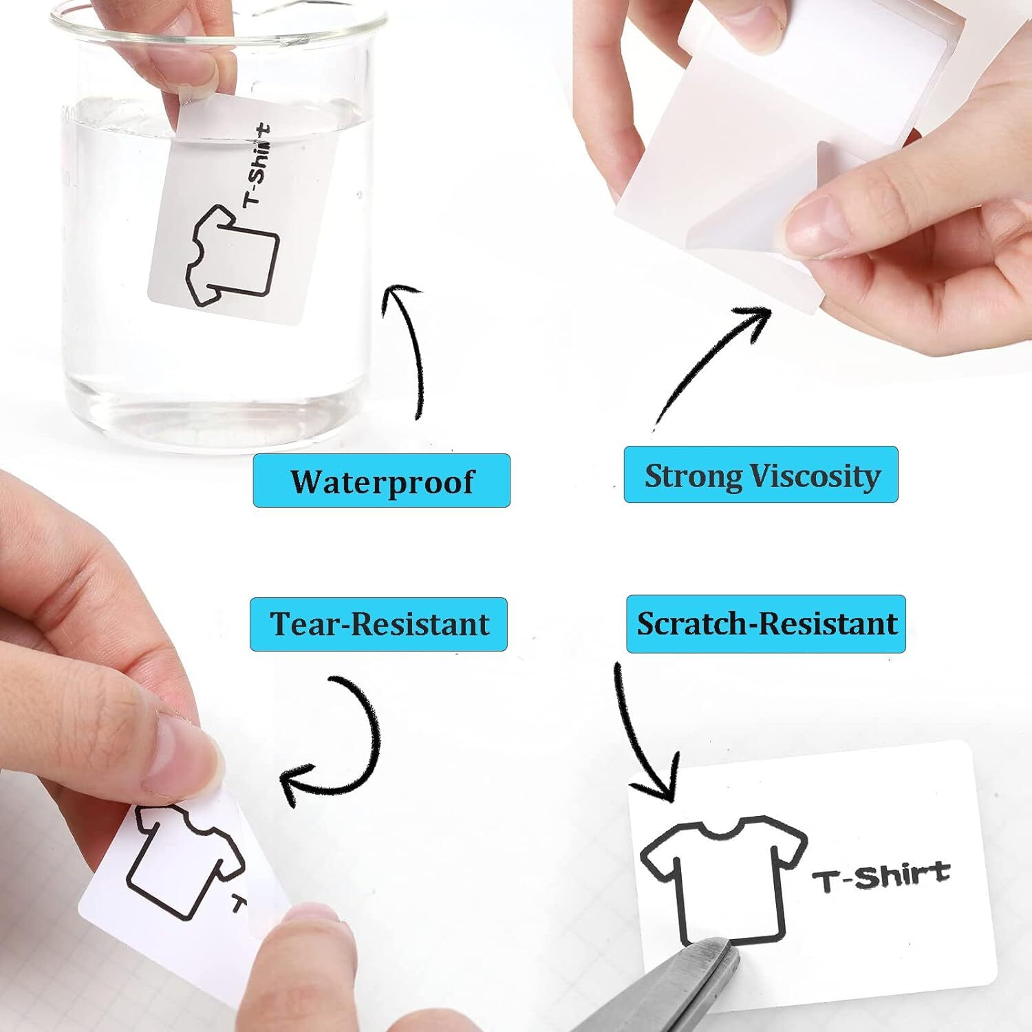 5Roll 50*80mm Sticker Label Adhesive Tag Paper for Phomemo M110/M200 Printer