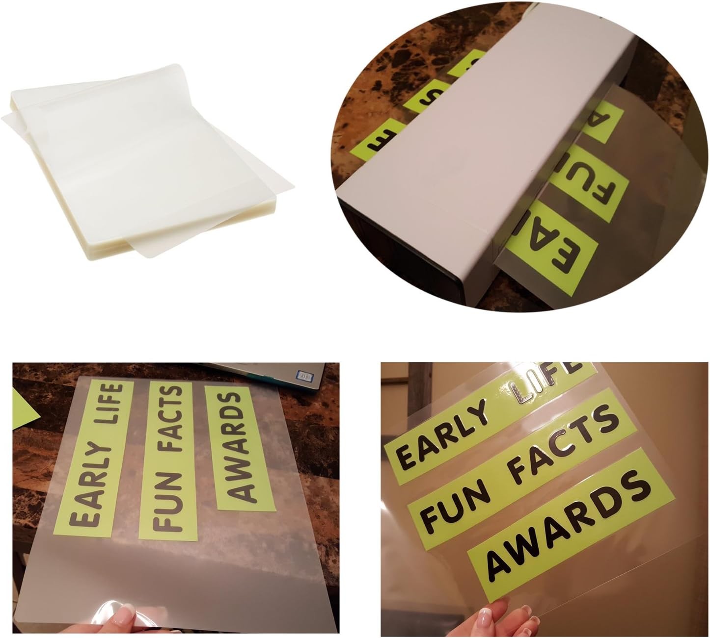 Thermal Laminating Pouches 8.9 x 11.4, 3Mil Thickness, Crystal Clear Finish, 100