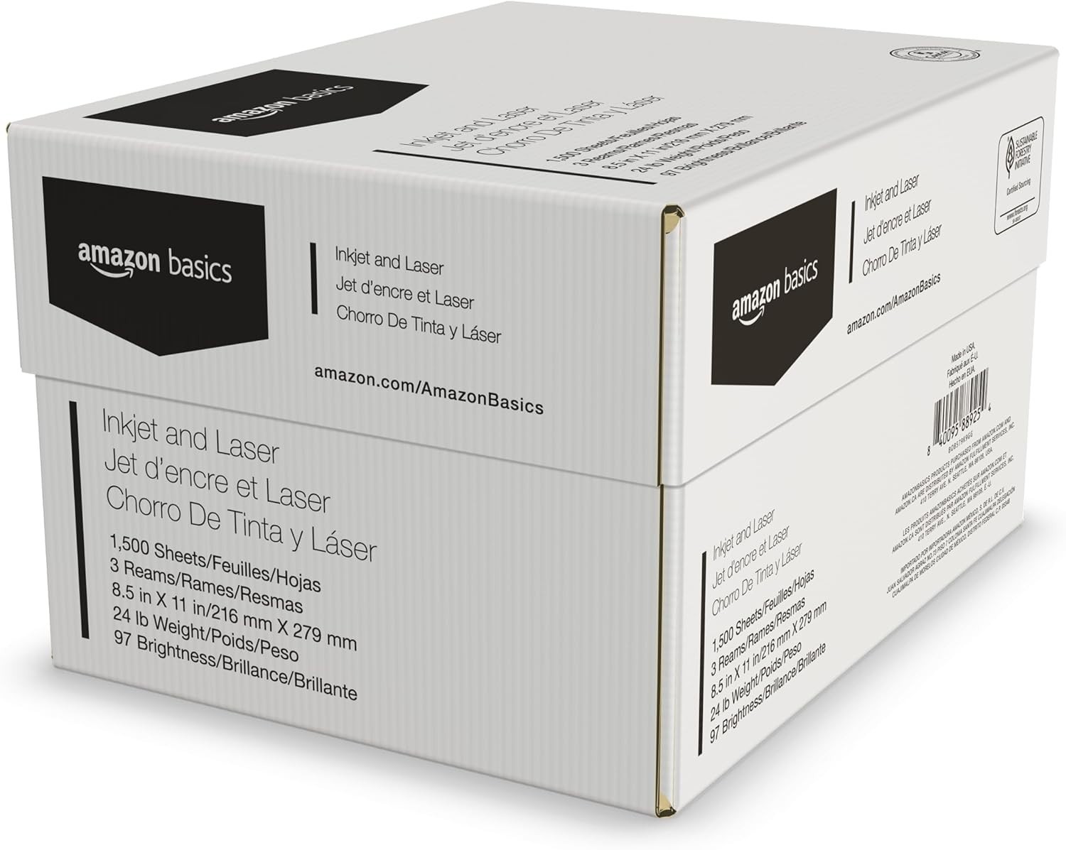 Multipurpose Copy Paper, 24lb, 1500 Sheets, 97 Bright White Quality