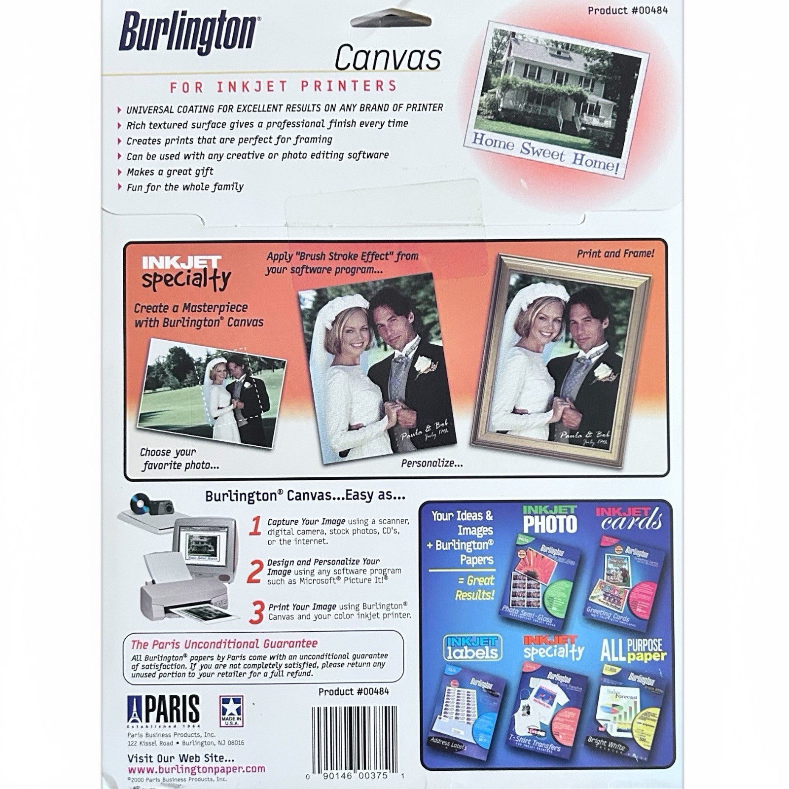 2 PKS Burlington 8.5×11 Fine Art Inkjet Papers CANVAS & WATERCOLOR 16 Sheets New