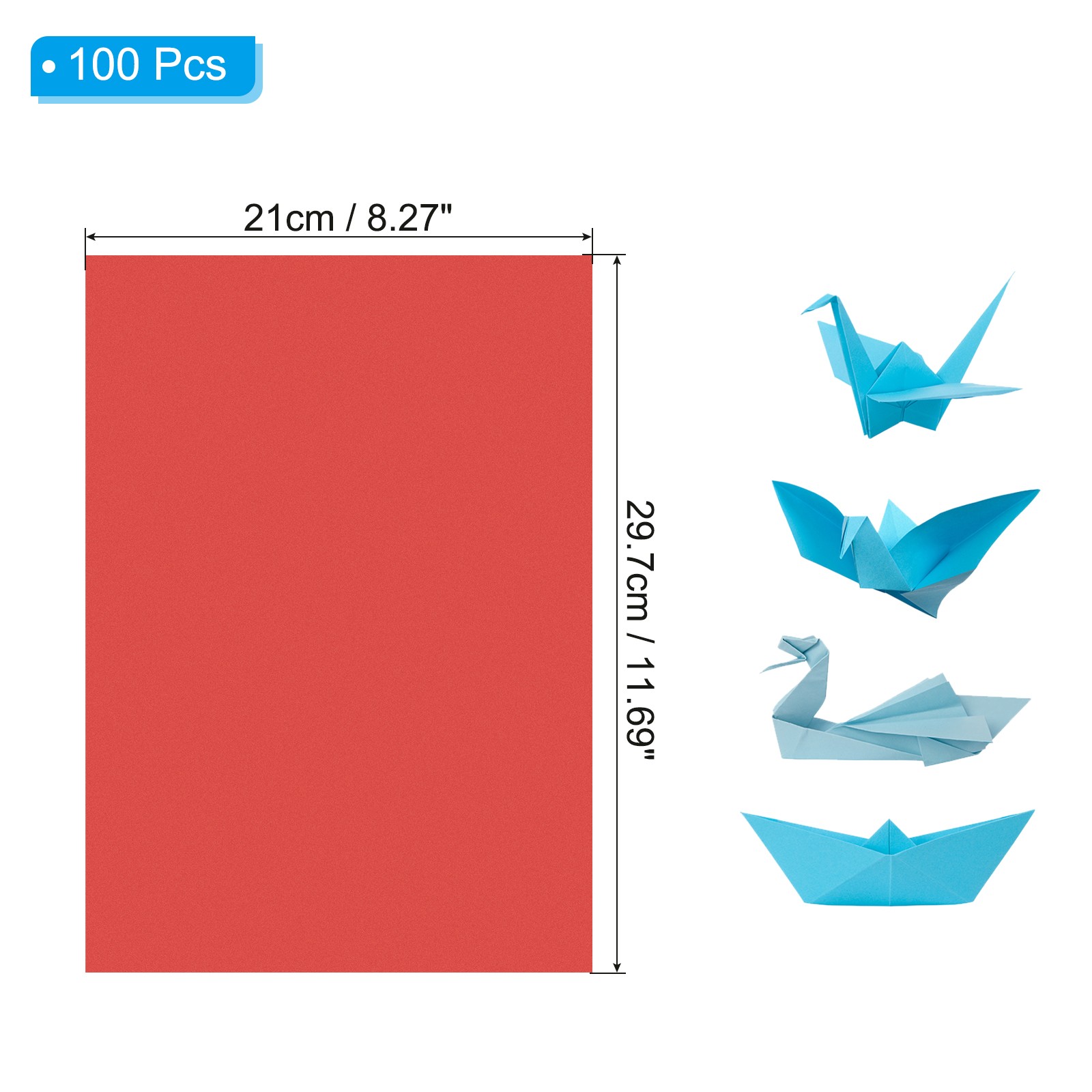 Bright Red Copy Paper, 100 Sheets 11.7×8.3″ A4 70gsm