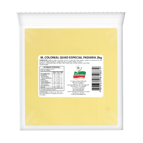 Massa Colonial Quadrada Esp. Padaria 2kg