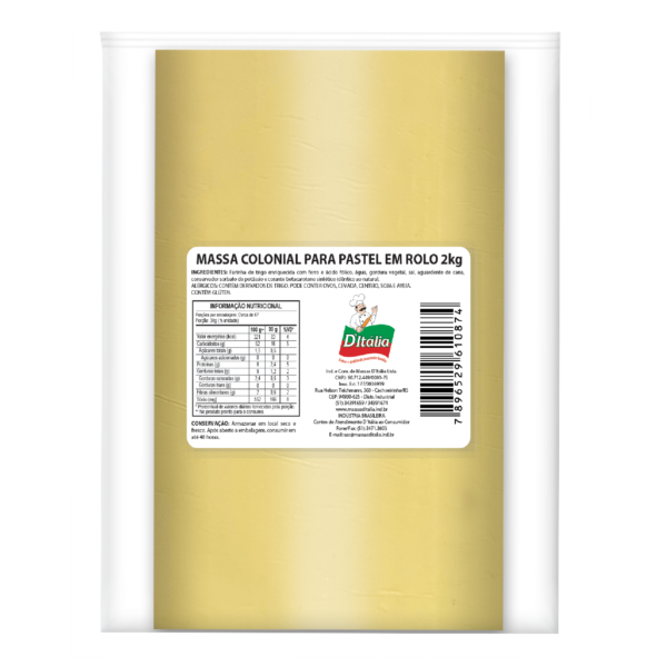 Massa Colonial em Rolo para Pastel MRC2 2 kg
